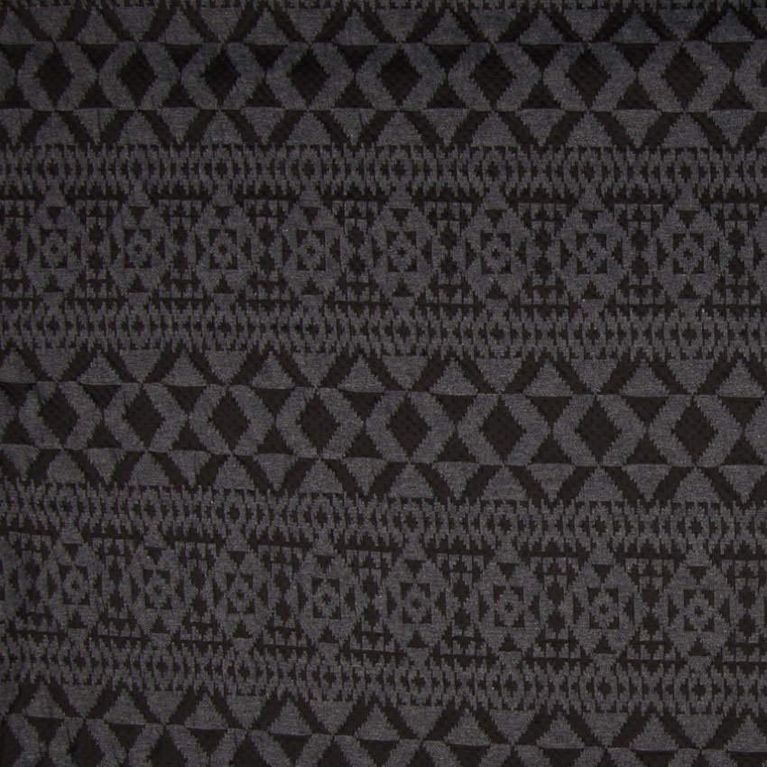 Tissu Jersey Jacquard Lidia Noir & Gris