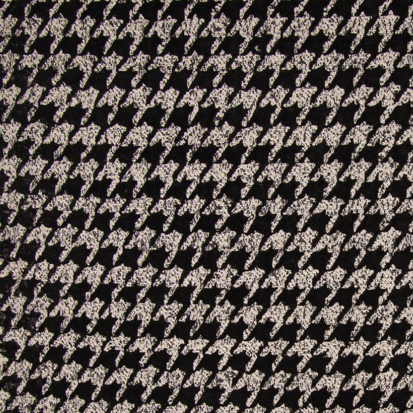 Tissu Jacquard Pied de poule Ecru