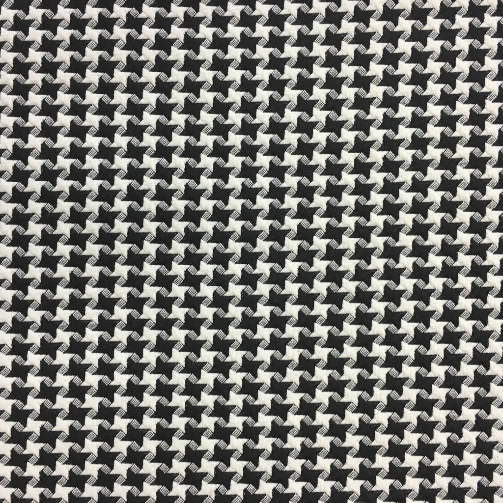 Tissu Maille jersey Noir et blanc Motifs géométriques