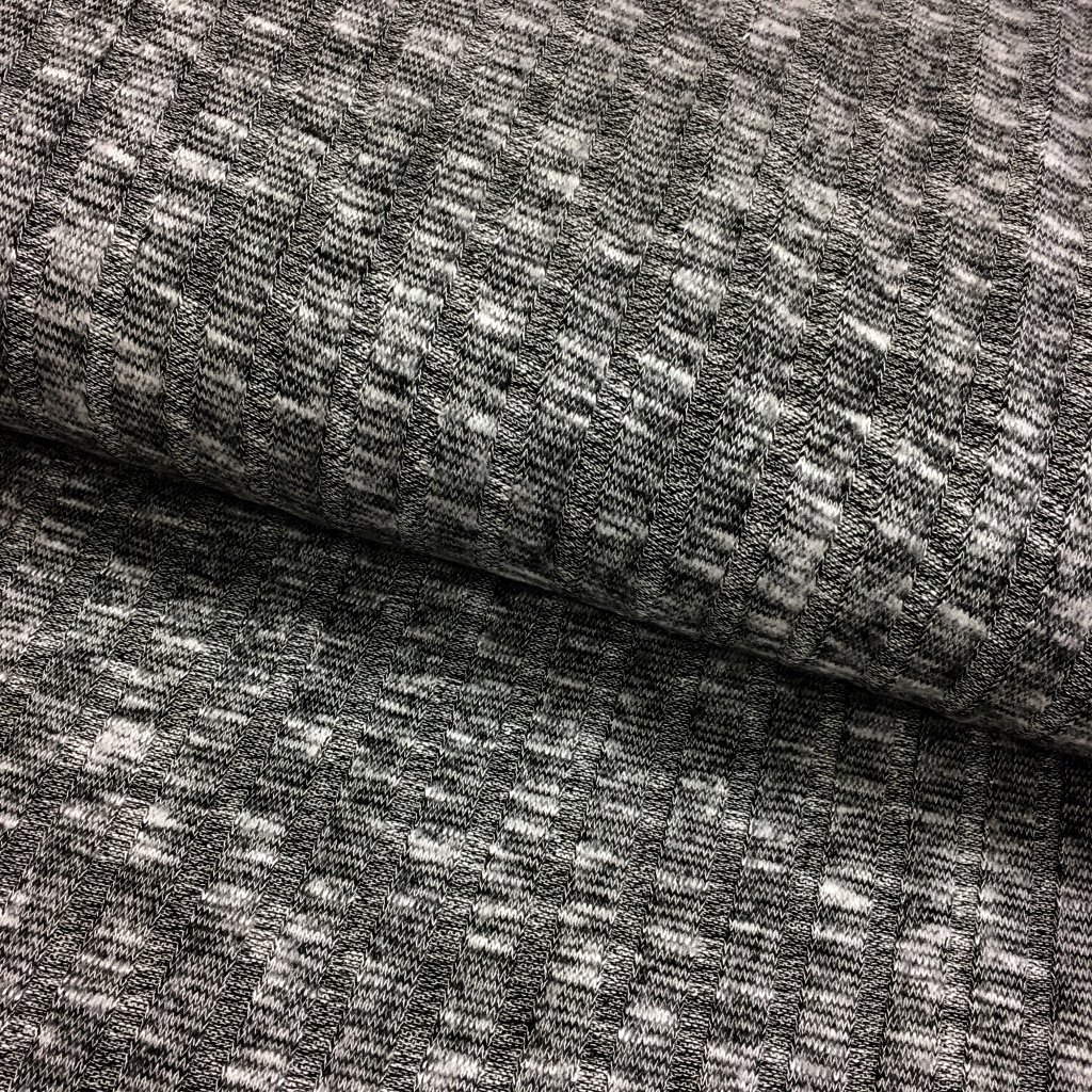 Tissu Maille pull cotelé Gris