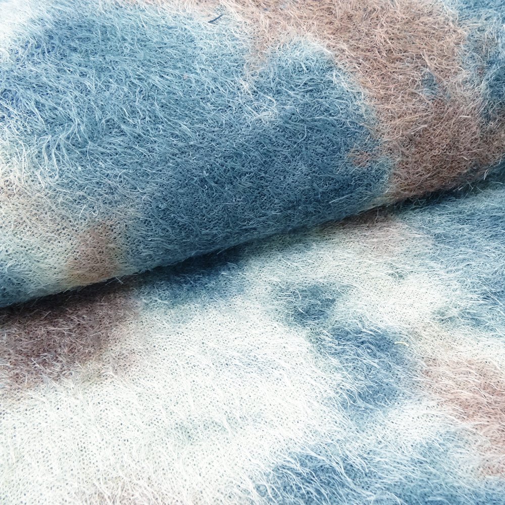 Tissu Maille Tie & Dye Marron gris