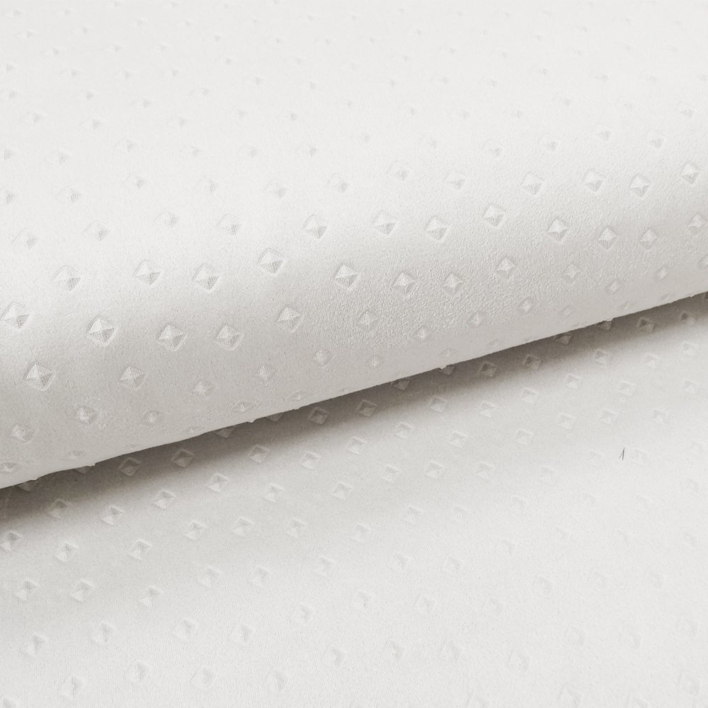 Tissu Suédine Carrés 3D Gris clair