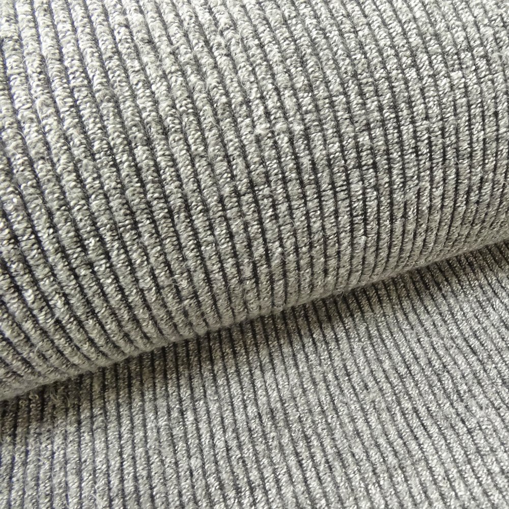 Tissu Maille pull cotelé Gris clair