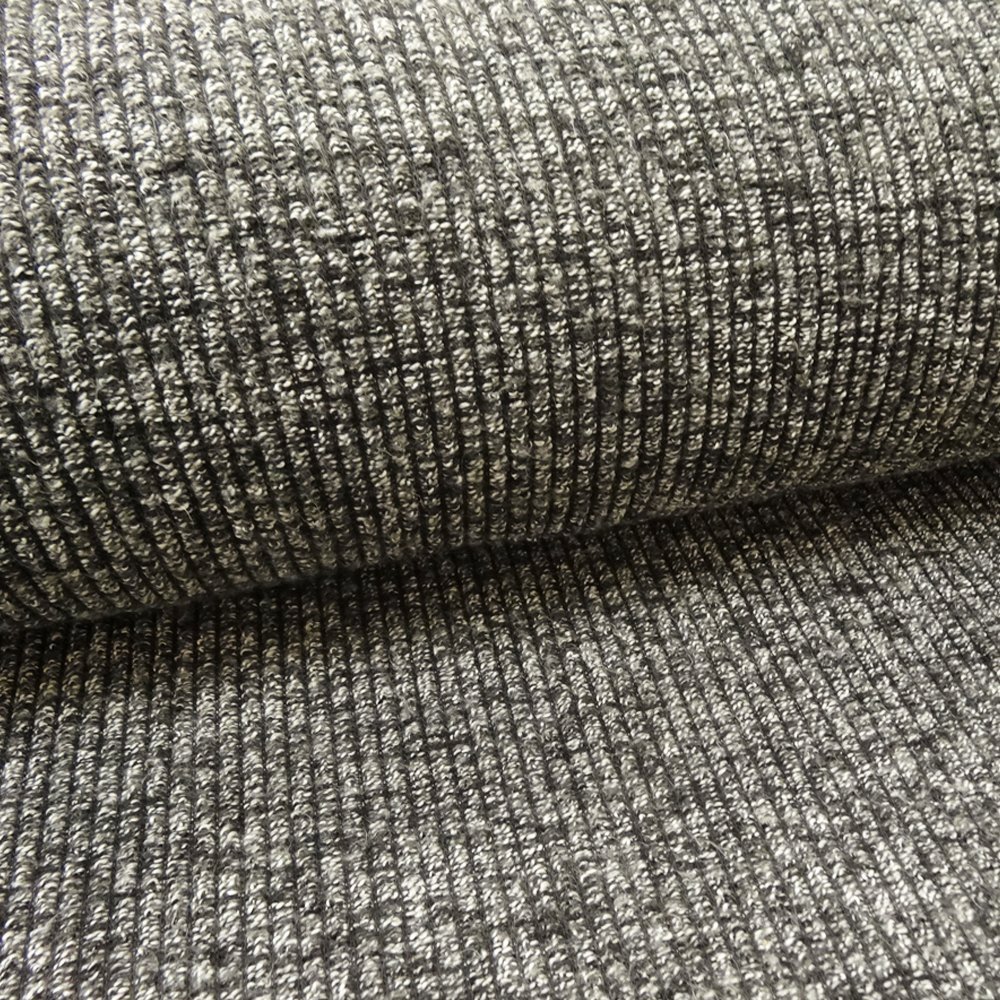 Tissu Maille pull cotelé Gris anthracite