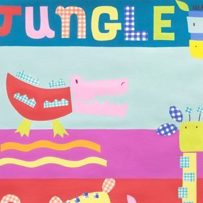 Tissu Alexander Henry Monkey's Bizness Gingham Jungle Brite