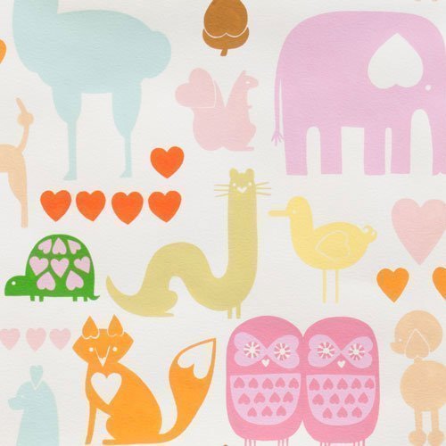 Tissu Alexander Henry Love Luck and Liberty I *heart* Animals Pastel