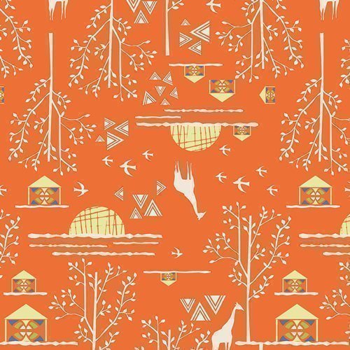 Tissu Art Gallery Fabrics Safari Moon Overland Journey Orange