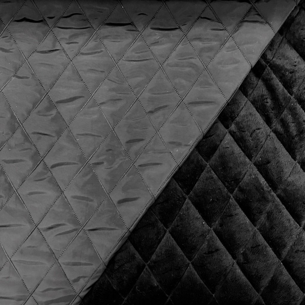 Tissu Doudoune envers minky tout doux Noir