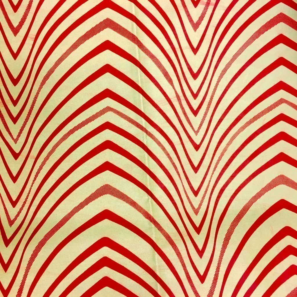 Tissu Wax africain N° 214 Beige Motifs africain Rouges
