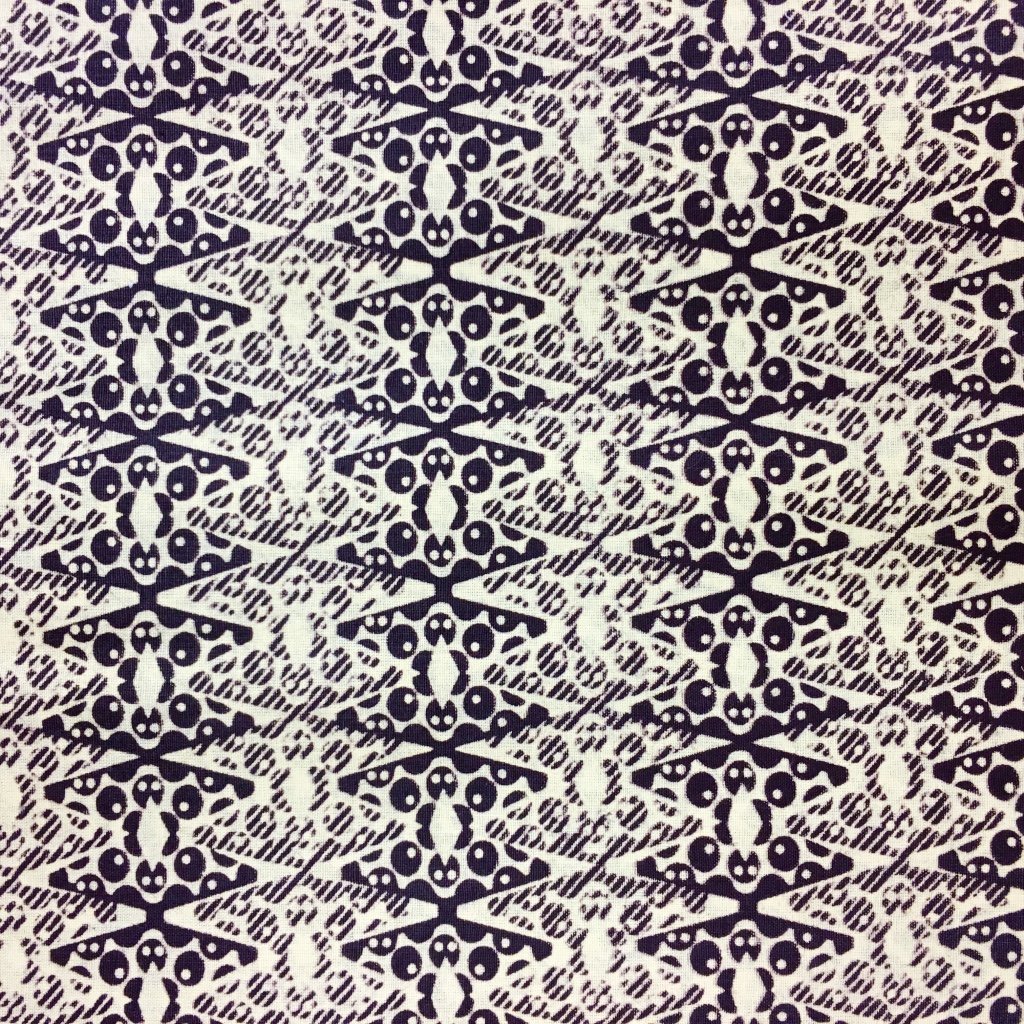 Tissu Wax africain Enduit n°221 Blanc cassé Motifs africain Marrons