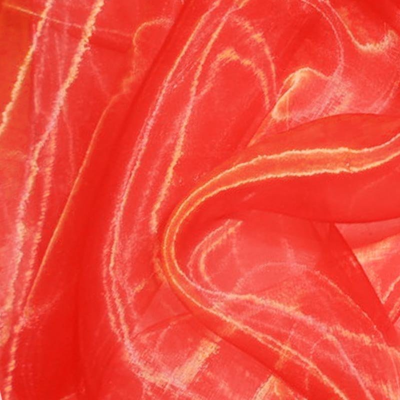 Tissu Organza 2 tons Rouge jaune