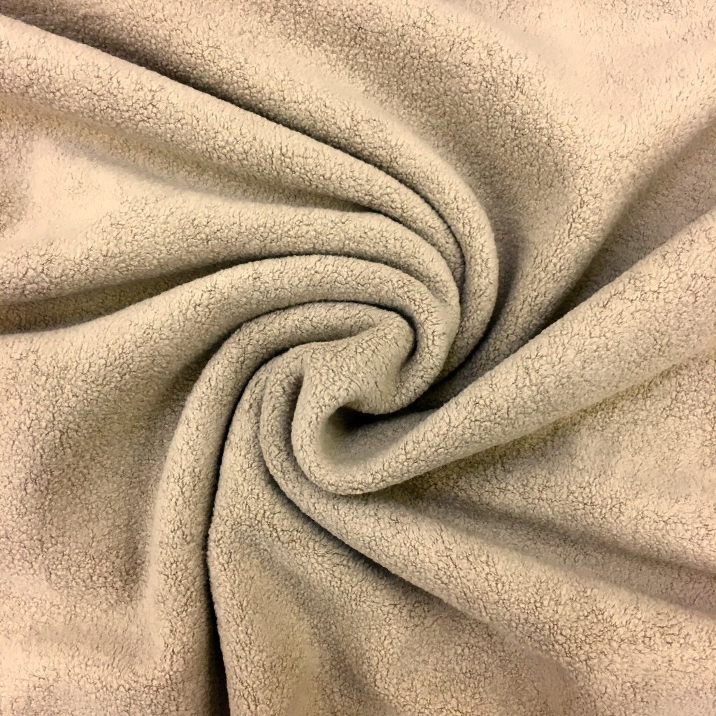 Tissu Polaire Coton Beige