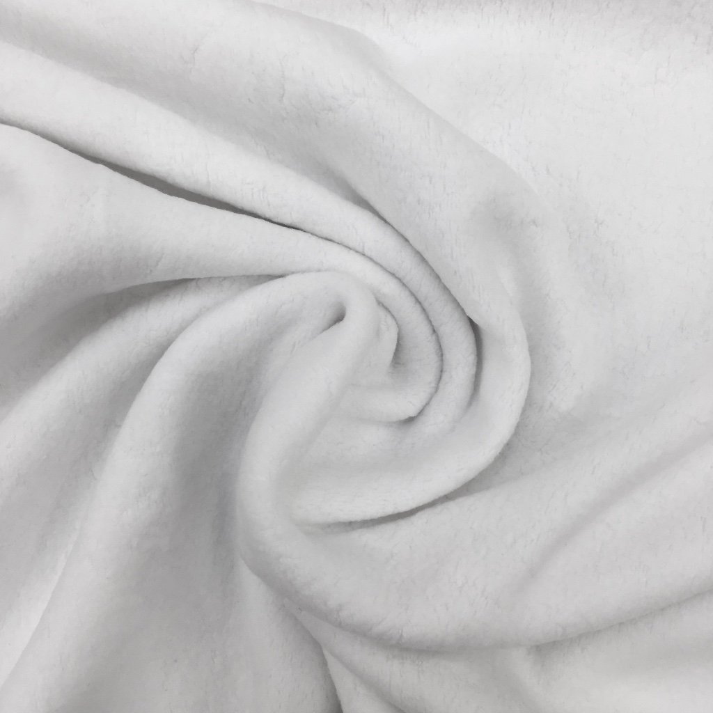 Tissu Polaire Coton Blanc