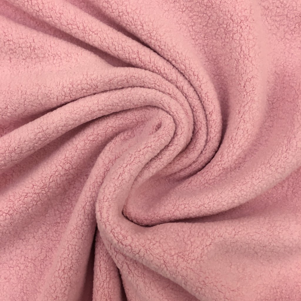 Tissu Polaire Coton Rose