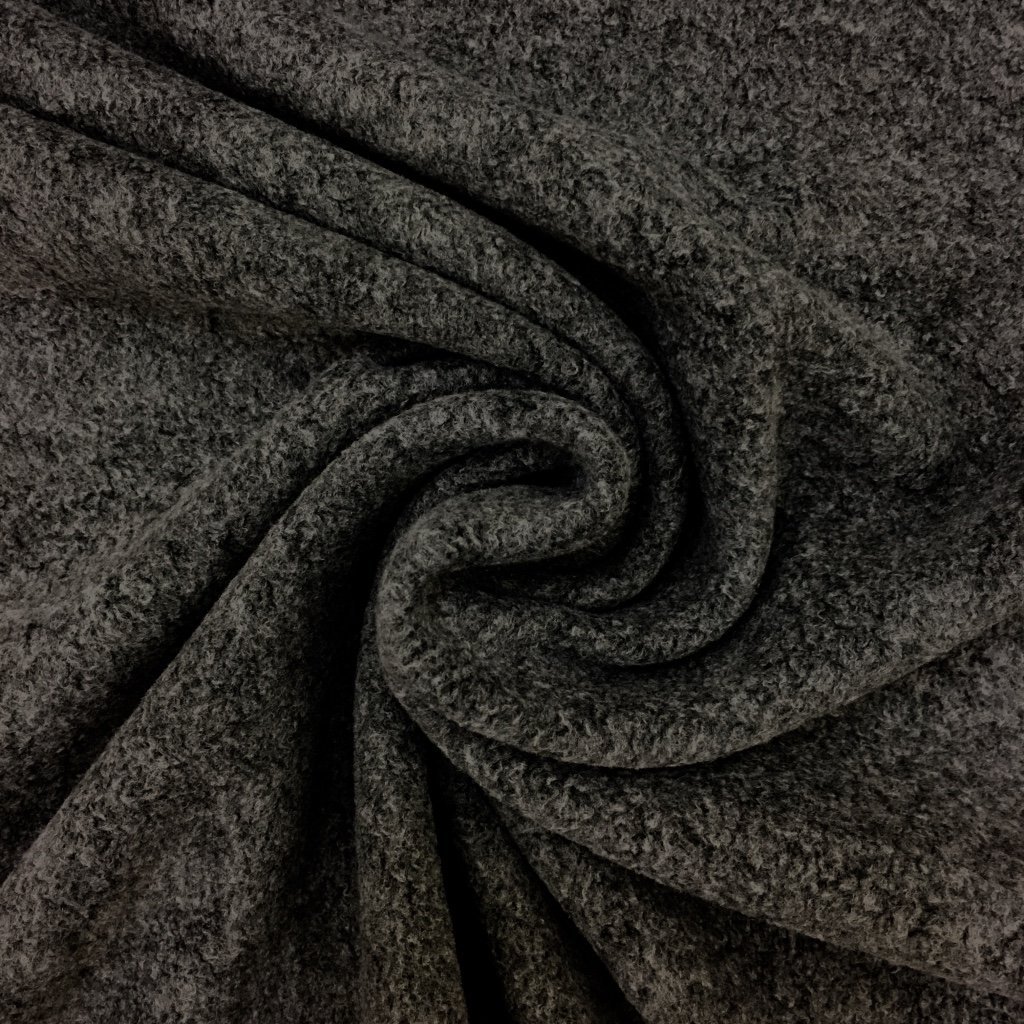 Tissu Polaire Coton Gris anthracite