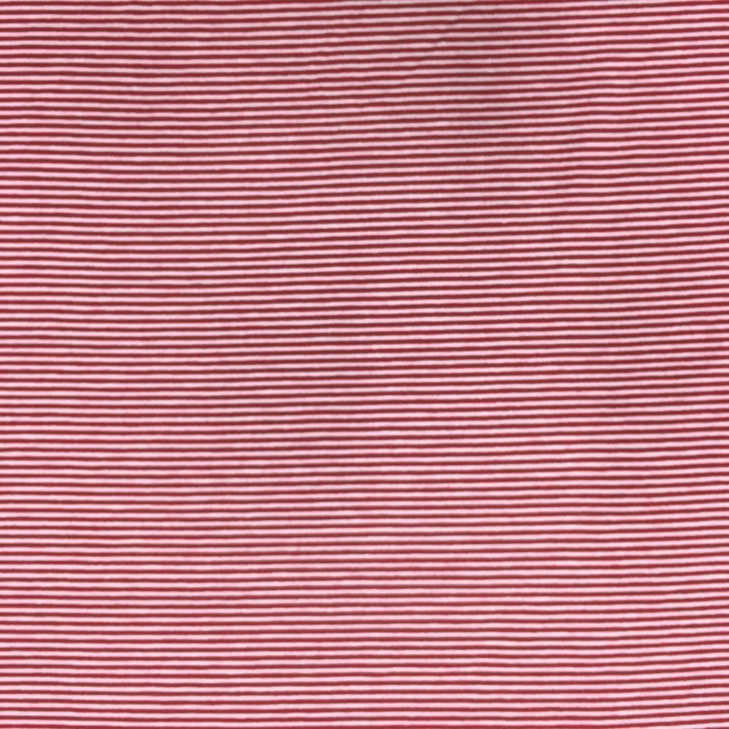 Tissu Jersey Viscose Marinière Rayures fines Rouge et blanc
