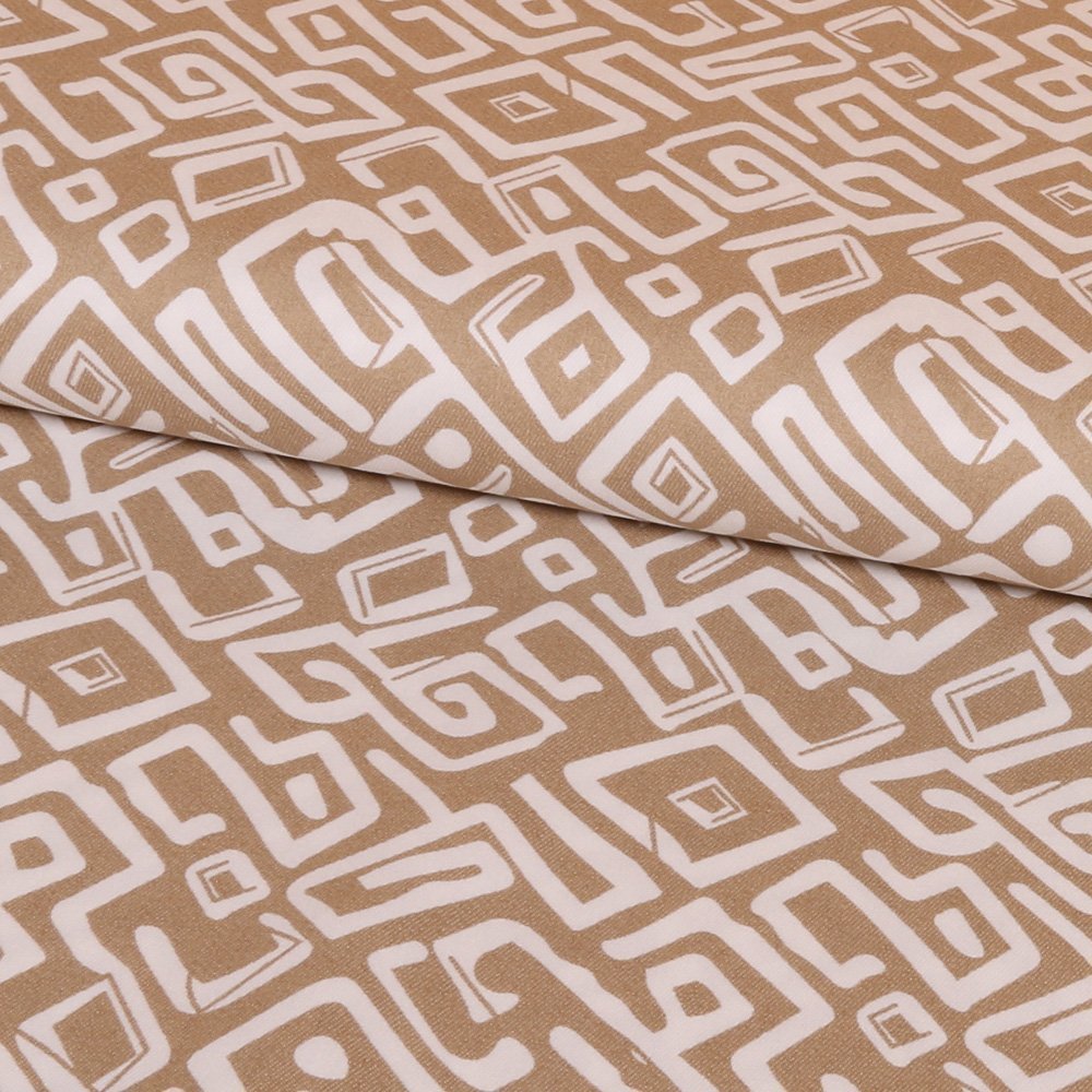 Tissu Denim Stretch Formes géométriques Beige