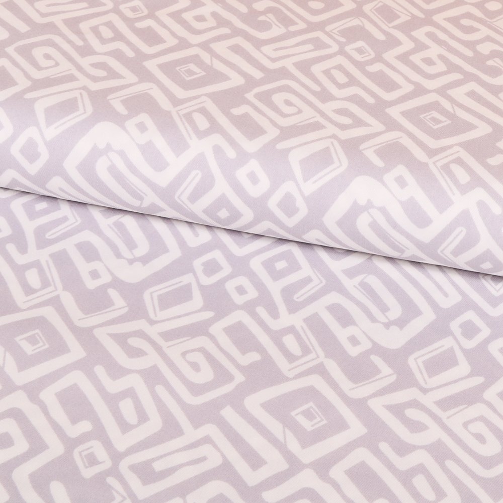 Tissu Denim Stretch Formes géométriques Gris clair