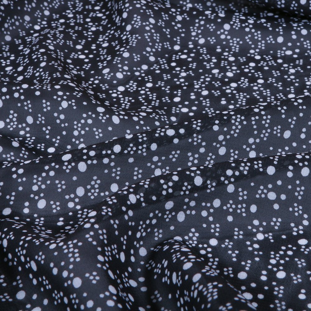 Tissu Mousseline nuée de Pois Marine