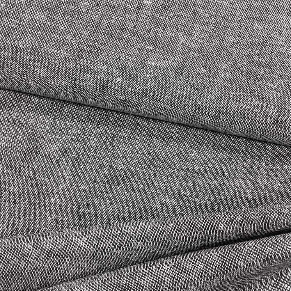 Tissu Lin Viscose Noir chiné