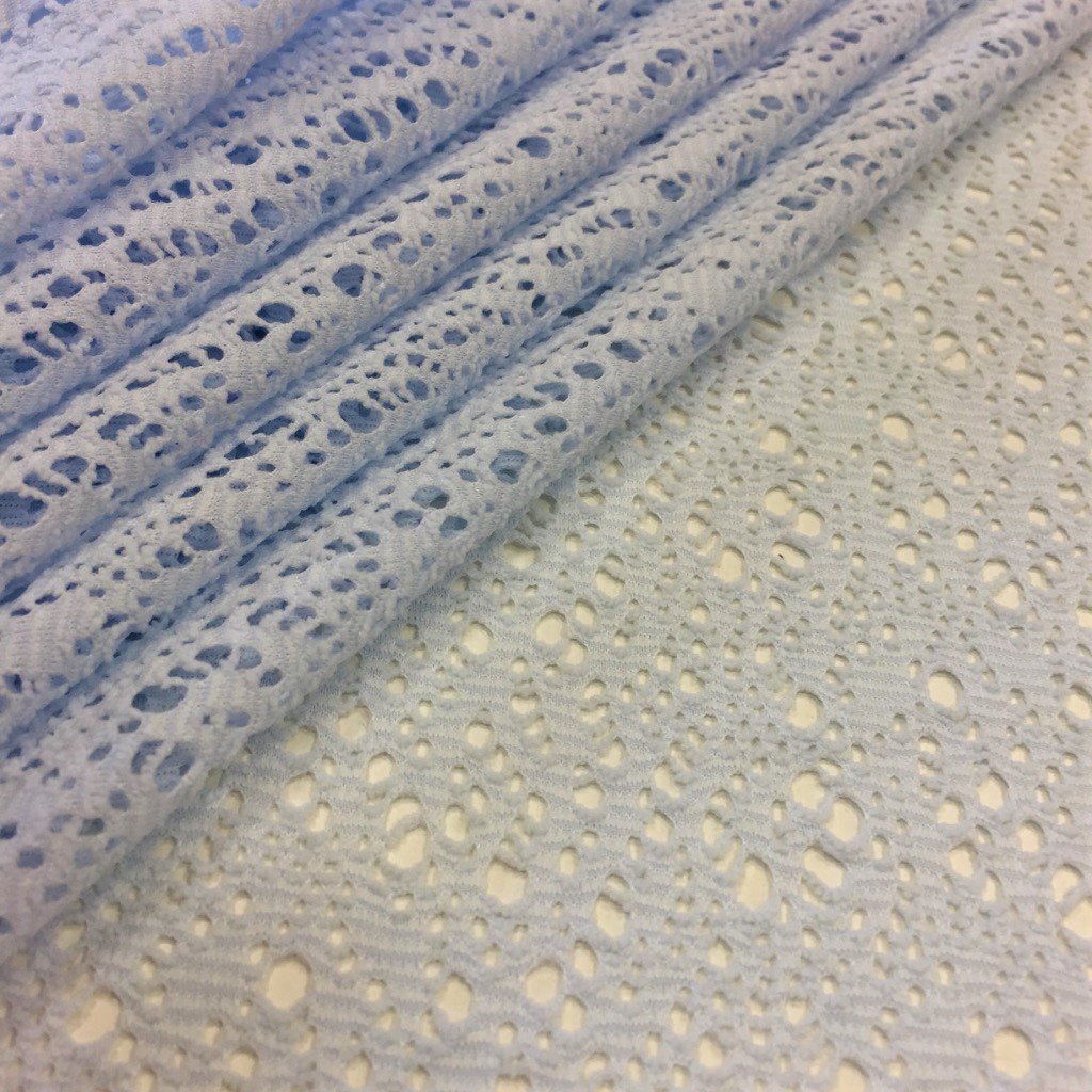 Tissu Jersey ajouré Bleu ciel