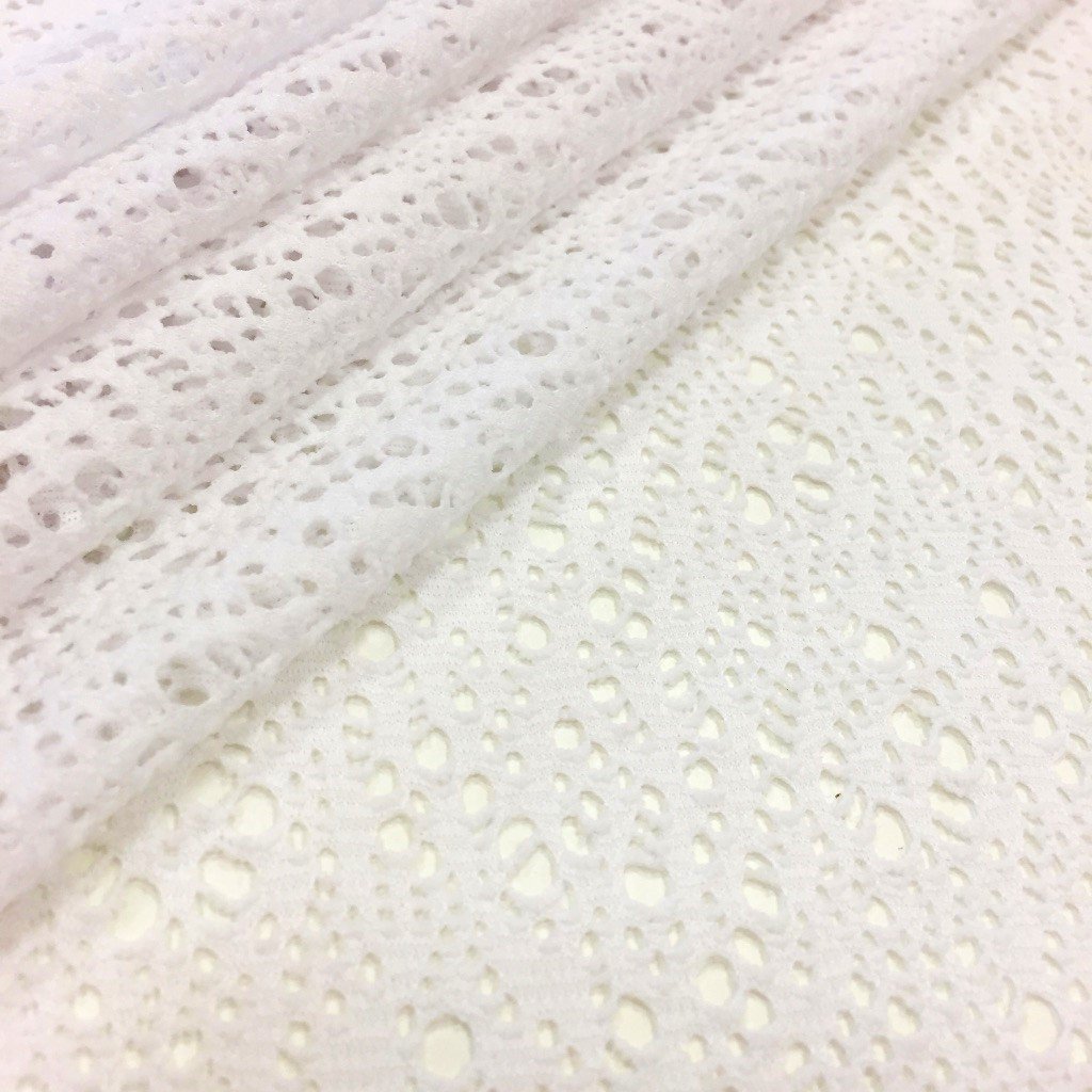Tissu Jersey ajouré Blanc