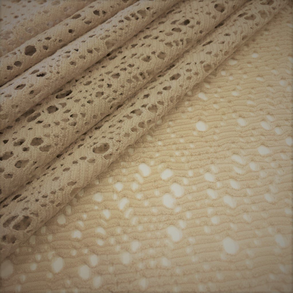 Tissu Jersey ajouré Sable