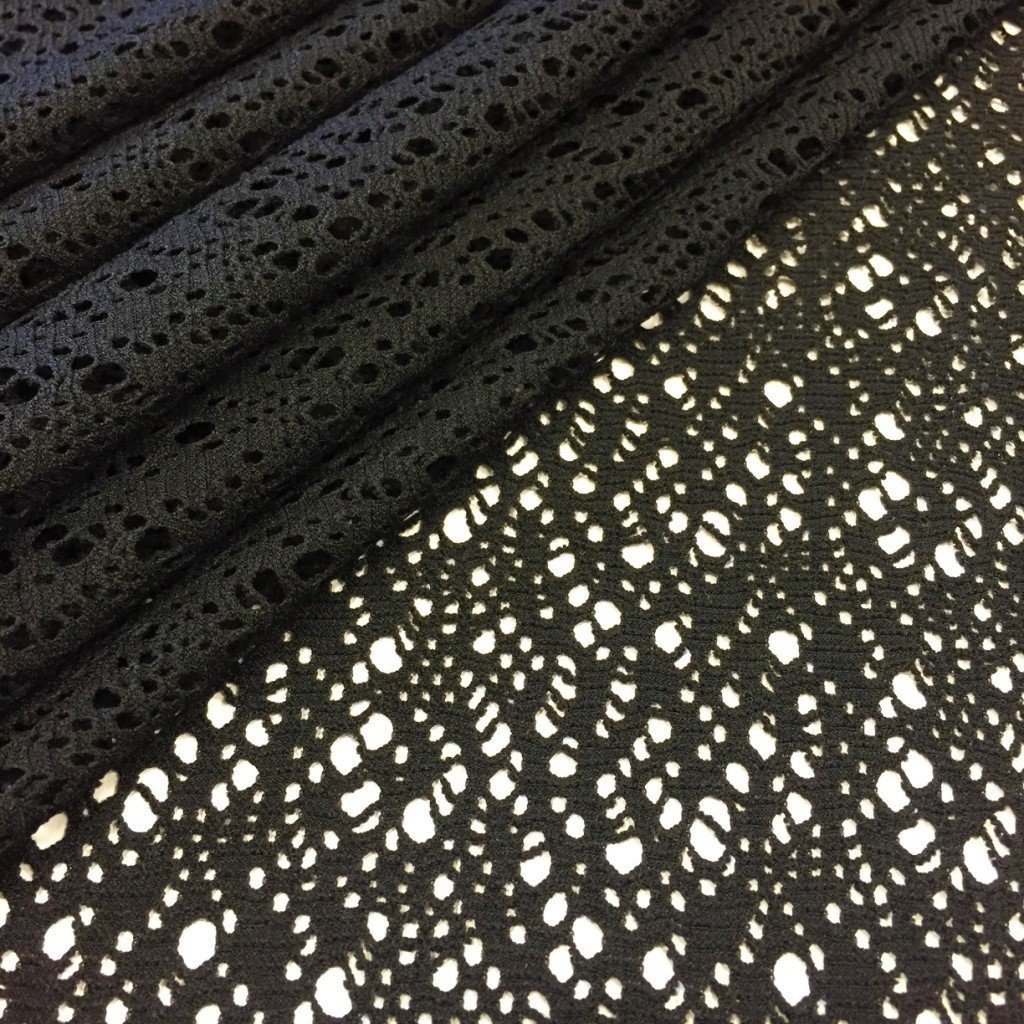Tissu Jersey ajouré Noir