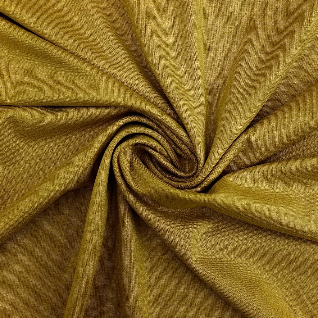 Tissu Jersey Viscose uni Jaune moutarde