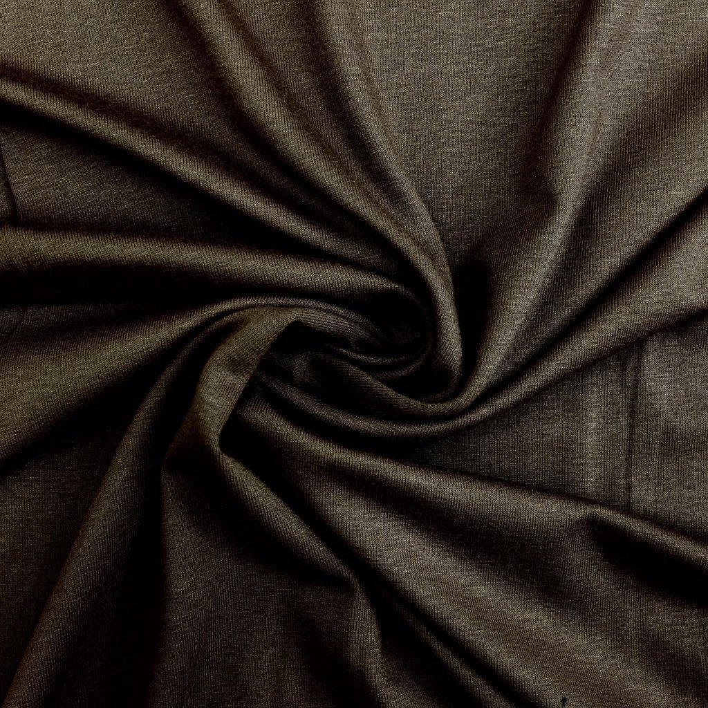 Tissu Jersey Viscose uni Marron foncé