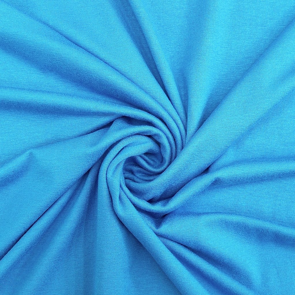 Tissu Jersey Viscose uni Bleu turquoise