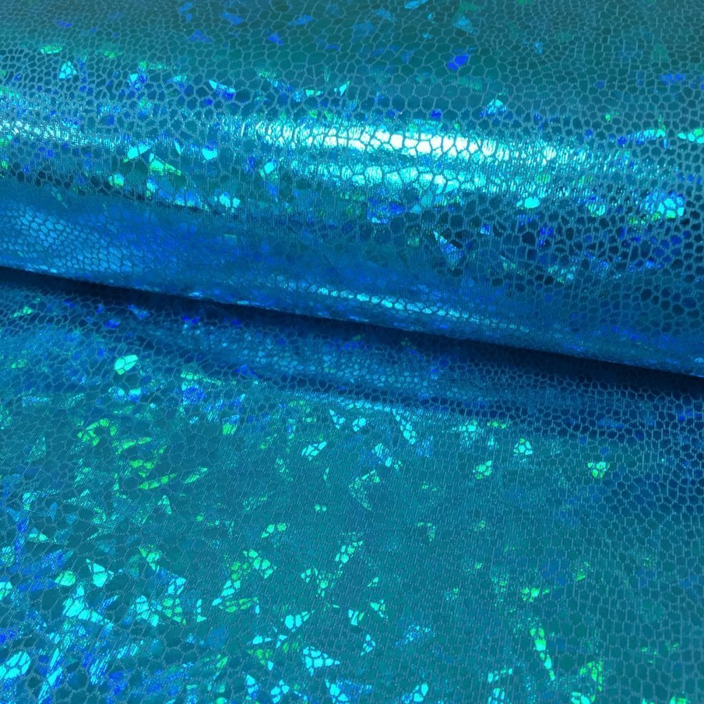 Tissu Lamé effet holographique Bleu turquoise