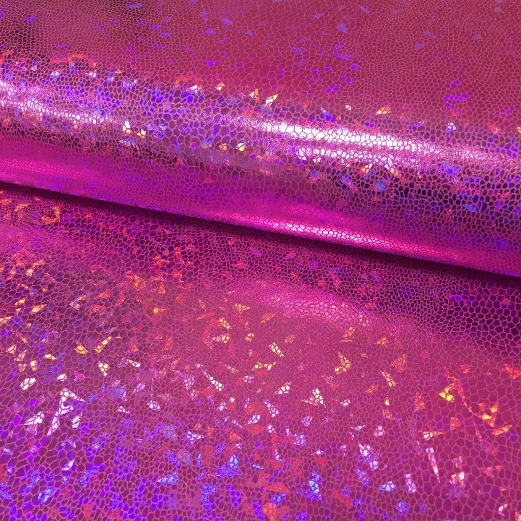 Tissu Lamé effet holographique Rose fuchsia