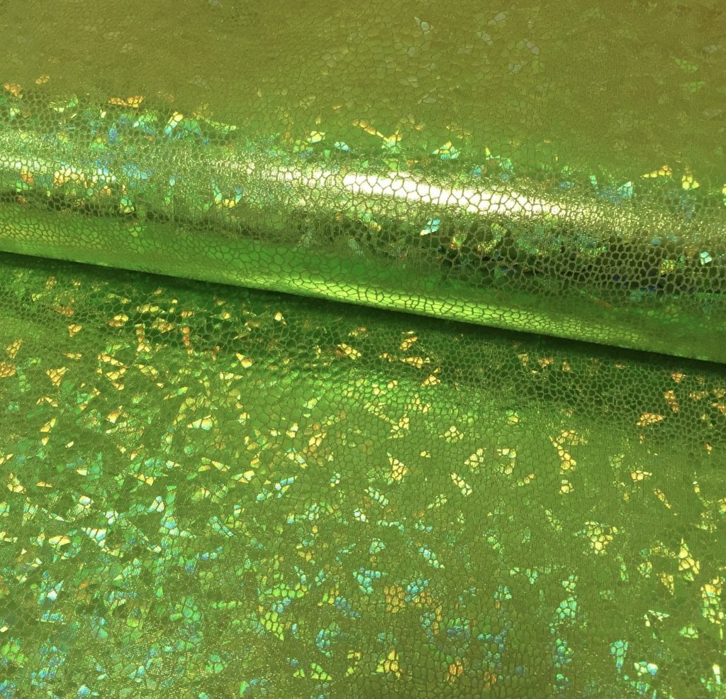 Tissu Lamé effet holographique Vert pomme