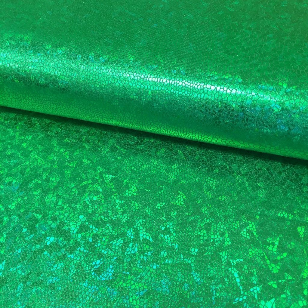 Tissu Lamé effet holographique Vert