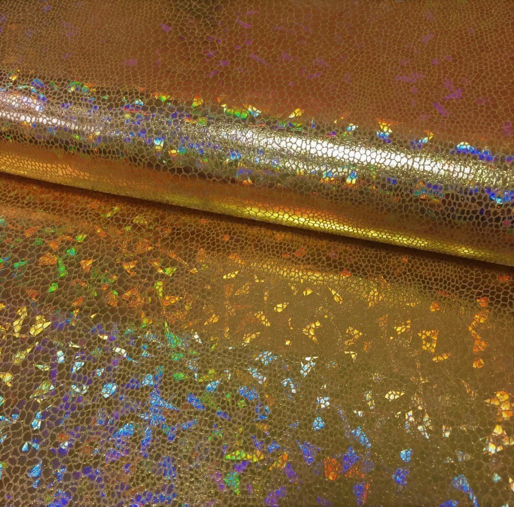 Tissu Lamé effet holographique Bronze