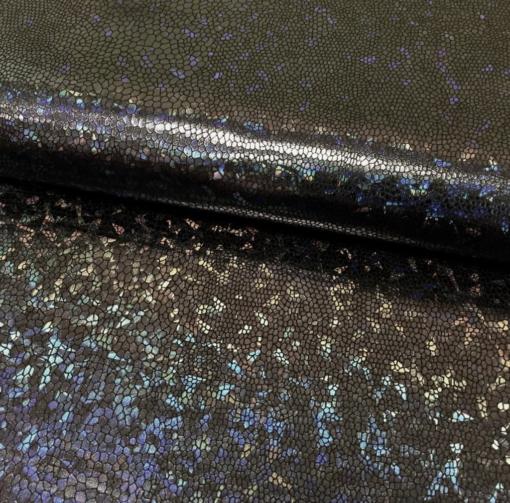 Tissu Lamé effet holographique Noir