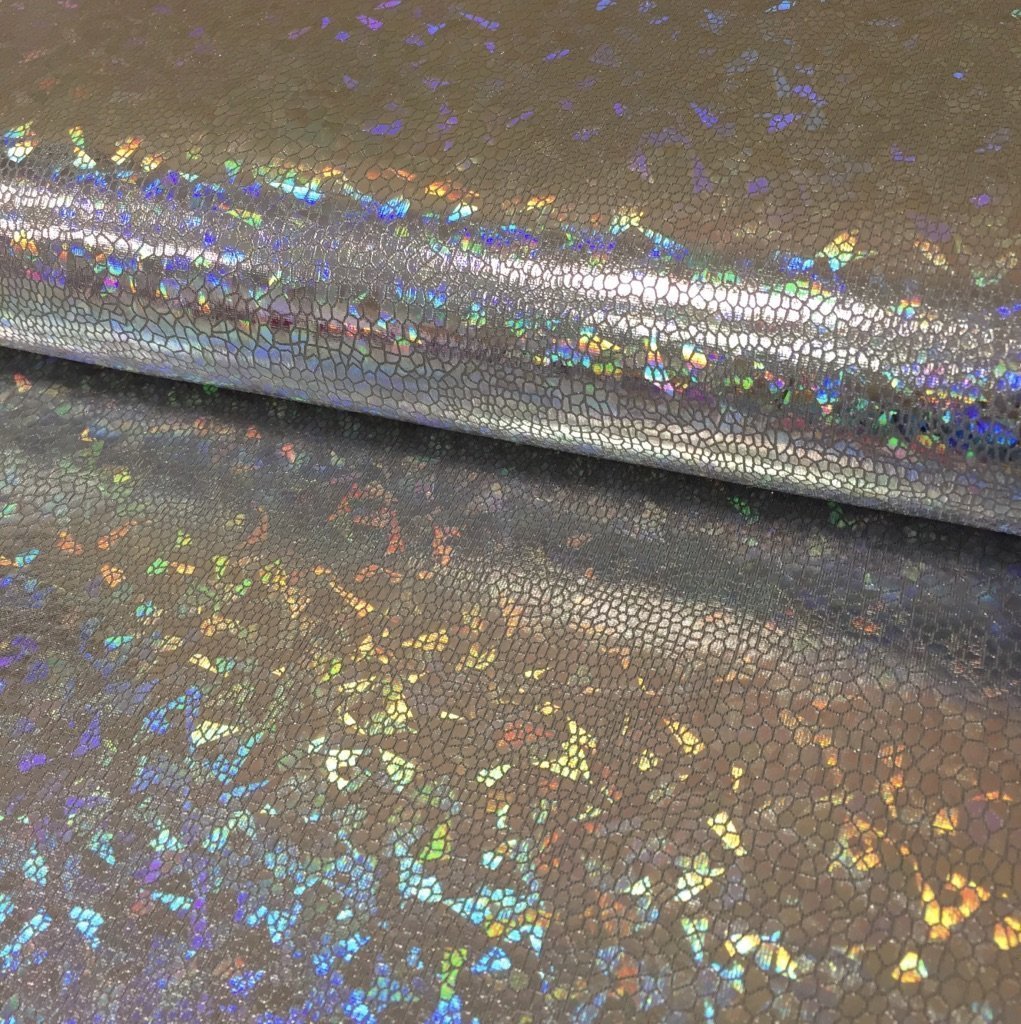 Tissu Lamé effet holographique Argent