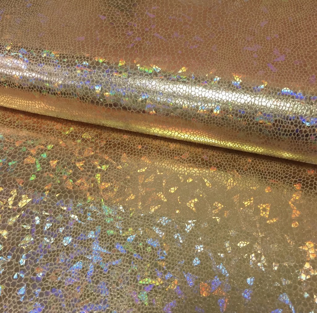 Tissu Lamé effet holographique Doré