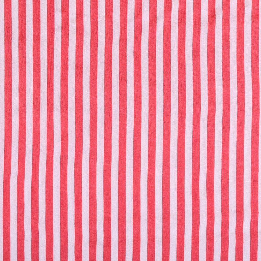 Tissu Viscose légère Blanc Rayures Rose fuschia