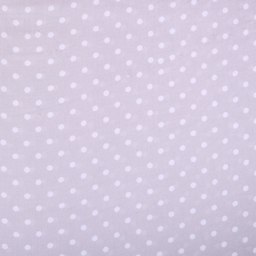 Tissu Viscose légère Gris clair Pois 5mm Blanc