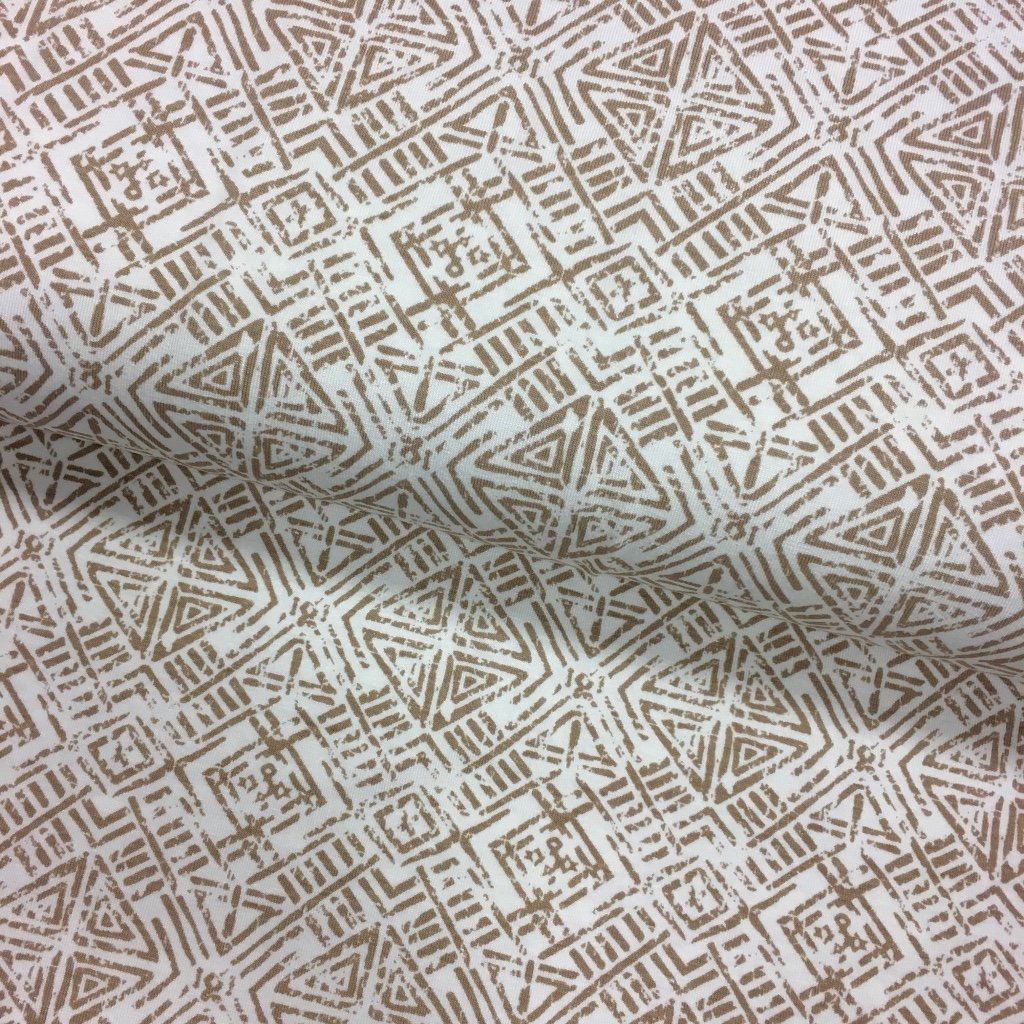 Tissu Jersey viscose Blanc Motifs aztèques Beiges