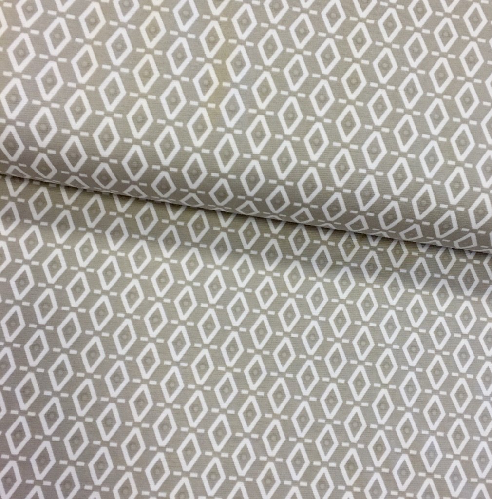 Tissu Jersey interlock Sable Losanges Blancs