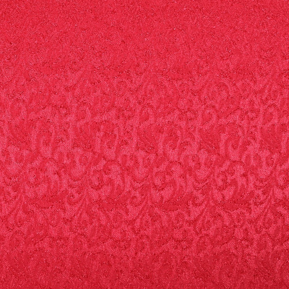 Tissu Jacquard Effet Dentelle Rouge