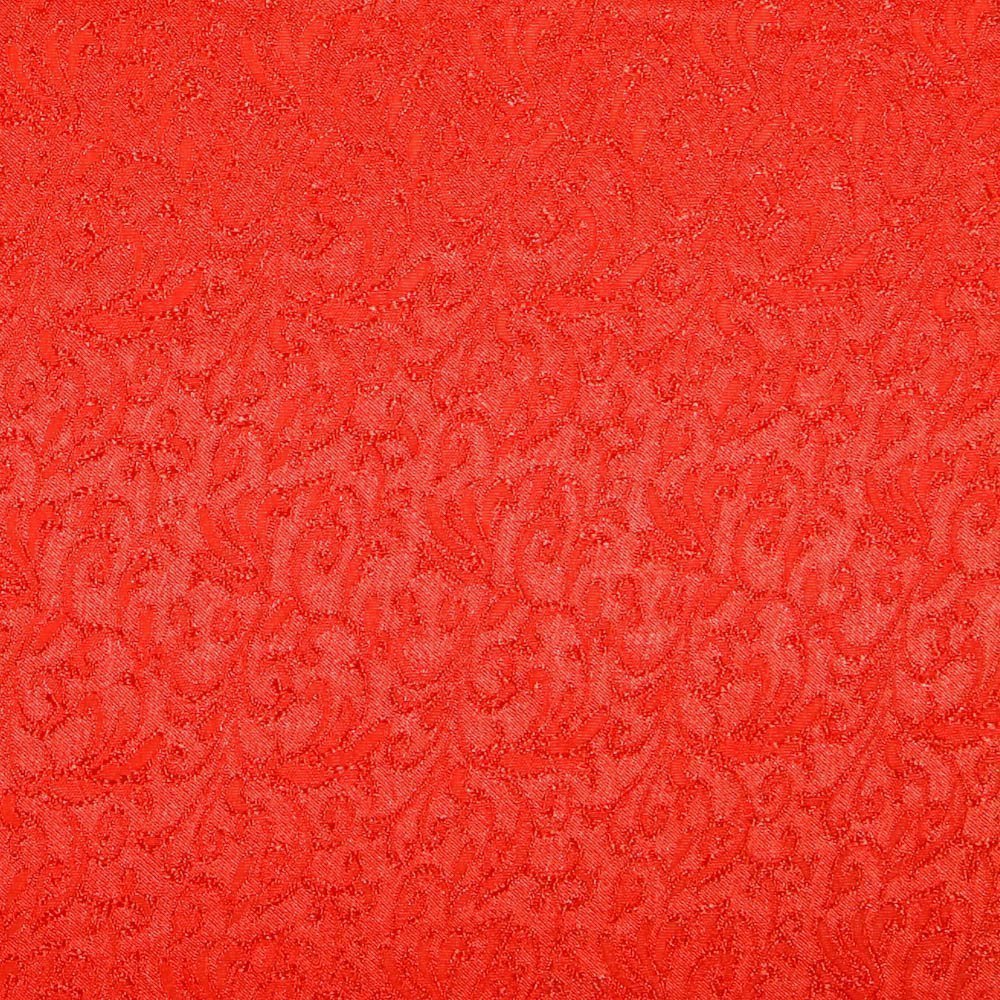 Tissu Jacquard Effet Dentelle Orange