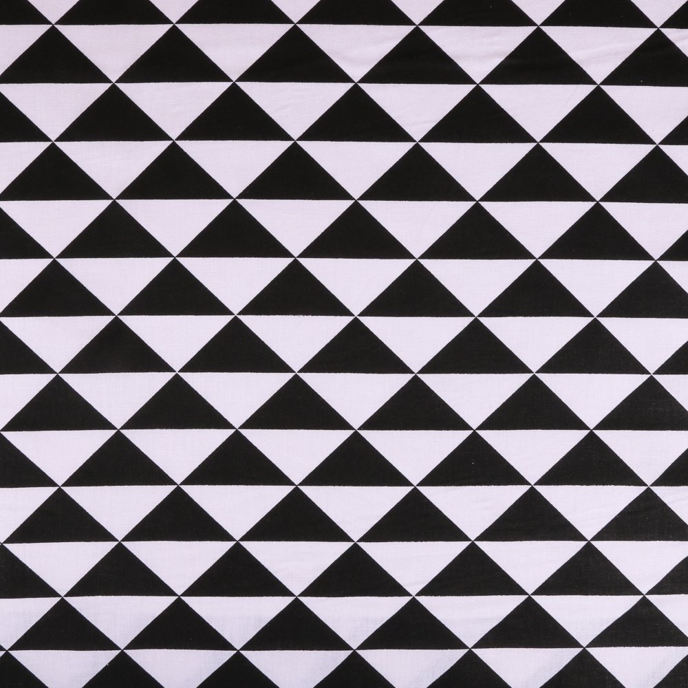 Tissu Coton Arty Noir Triangles Blancs