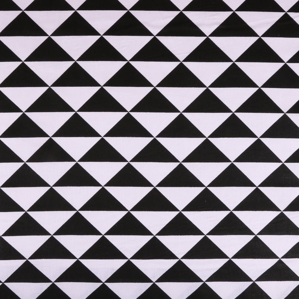 Tissu Coton Arty Noir Triangles Blancs