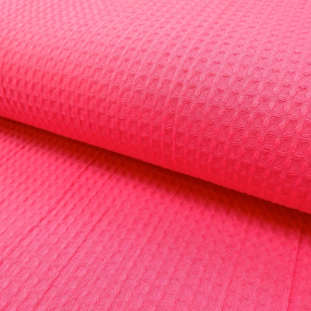 Tissu Nid d'abeille Rose fuchsia