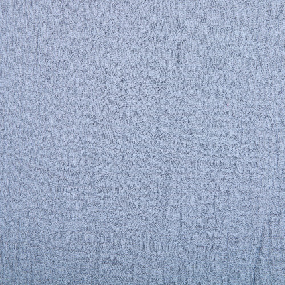 Tissu Double gaze de coton uni Bleu ciel