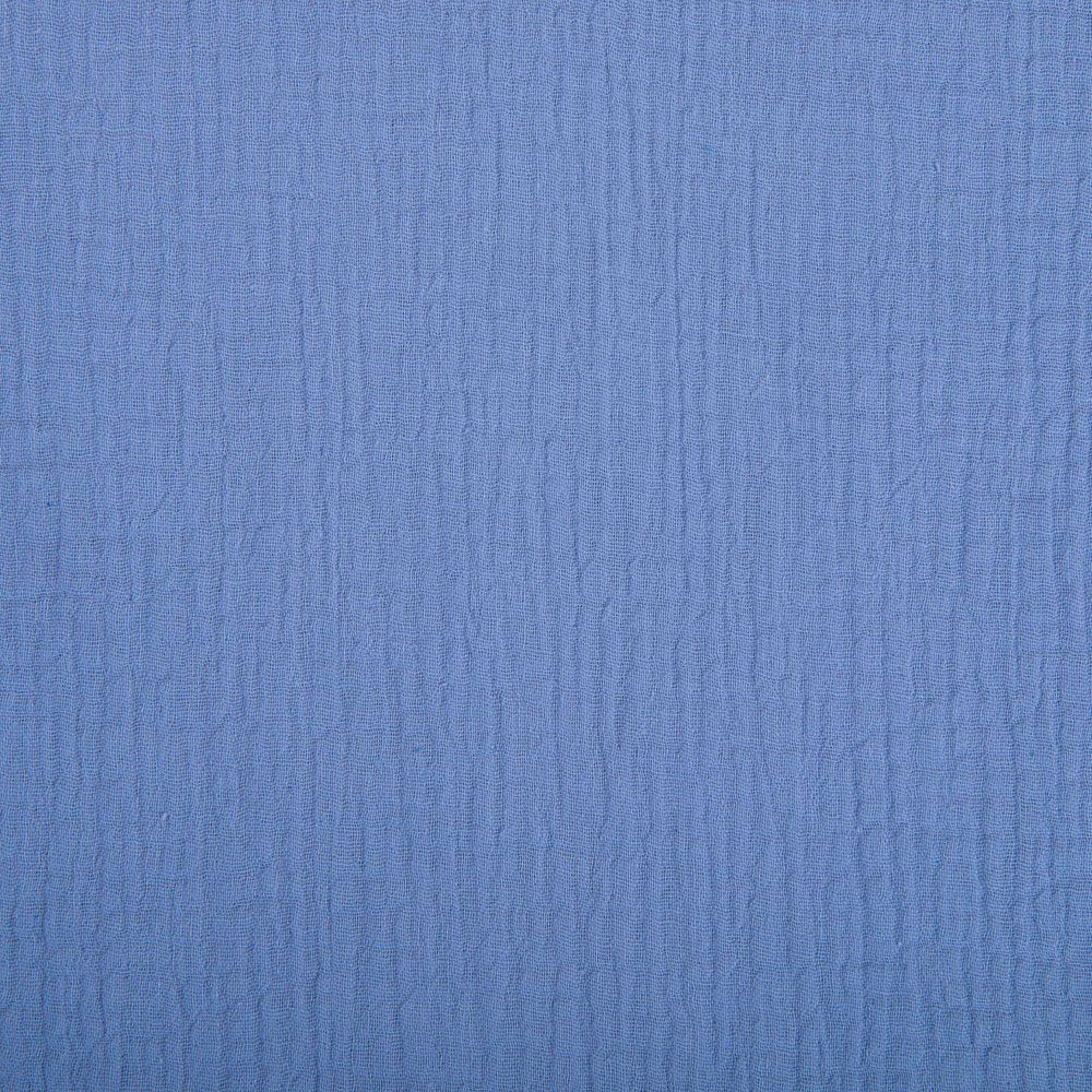 Tissu Double gaze de coton uni Bleu gris